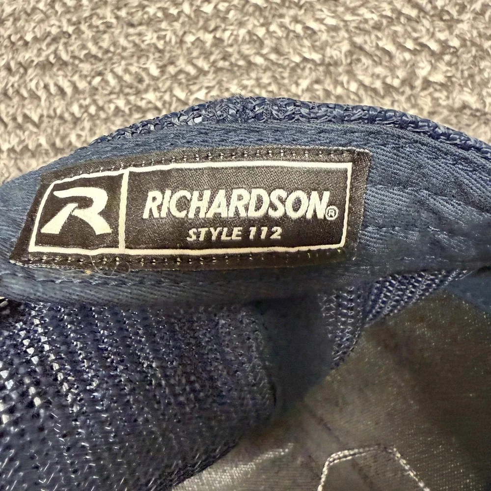 Richardson Mens Trucker Hat Style 112 TruBlue Patch Navy Blue Mesh Snapback